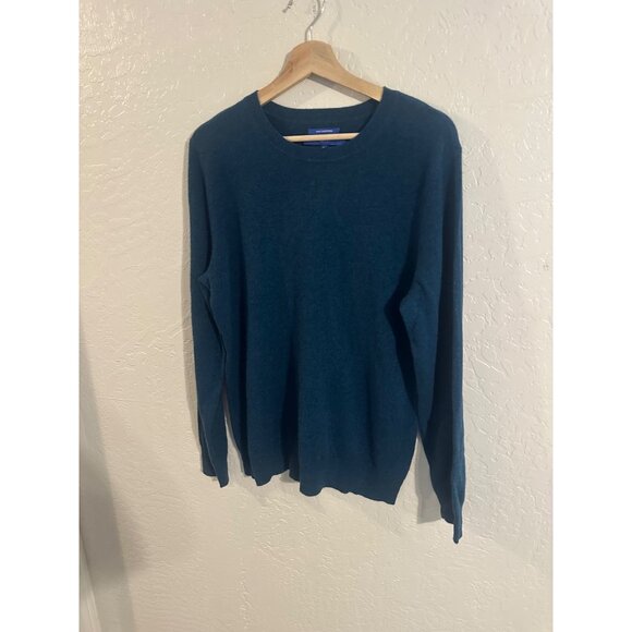 Apt. 9 XL 100% Cashmere Soft Cozy Blue Long Sleeved Winter Crewneck Sweater - Picture 2 of 9
